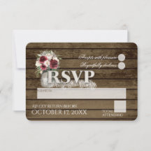 Rustic Ladder Love Burgundy Rozen RSVP Wedding