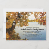 Rustic Lake Herfst Tree Wedding Kaart (Voorkant)