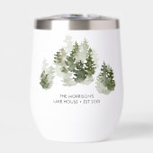 Rustic Lake House Aquarelle Pine Arbres Personnali (Avant)