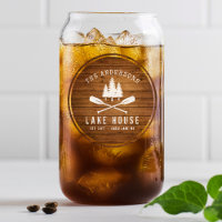 Rustic Lake House Boat Oars Trees Wood Print