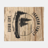 Rustic Lake House Custom Family Name Fleece Deken (Voorkant (Horizontaal))