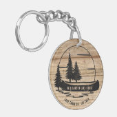 Rustic Lake House Natuur aangepaste familienaam Sleutelhanger (Voorkant Links)