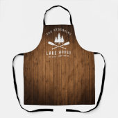 Rustic Lake House Oars Trees Wood Print Schort (Voorkant)