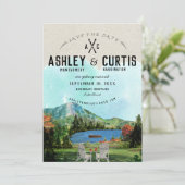 Rustic Lake Placid Wedding | Datum opslaan Save The Date (Staand voorkant)