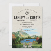 Rustic Lake Placid Wedding | Datum opslaan Save The Date (Voorkant)