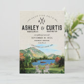 Rustic Lake Placid Wedding | Datum opslaan Save The Date (Staand voorkant)