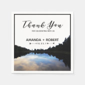 ©Rustic Lake Reflections Lakeside Wedding Custom Servet (Voorkant)