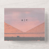 Rustic Lake Sunset Lakeside + uw foto bruiloft All In One Uitnodiging (Achterkant)