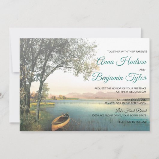 Rustic Lakeside Mariage campagnard Invitations de  (Devant)