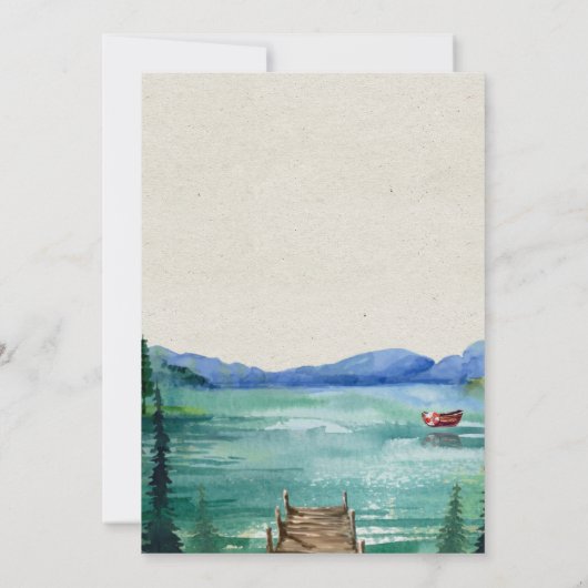Rustic Lakeside Wedding Kaart (Achterkant)