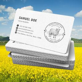 Rustic Lamb Sheep Farm LOGO QR Code  Visitekaartje