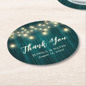 Rustic Land Blauwgroen Weddenschap Dank je Ronde Kartonnen Onderzetter (Gebogen)