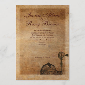 Rustic Land Canvas Barn Windmill Kaart