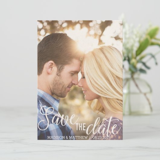 Rustic Land sparen de uitnodiging van de Datum (Staand voorkant)