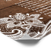 Rustic Land String Lights Wedding Seating Chart Poster (Hoek)