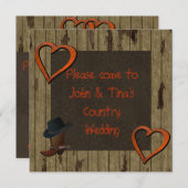 RUSTIC LAND WESTERNE WEDDINVITATIE KAART (Voorkant / Achterkant)