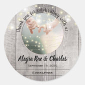 Rustic Landelijk Jouw Foto Bedankt Ronde Sticker (Voorkant)