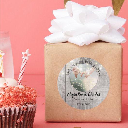 Rustic Landelijk Jouw Foto Bedankt Ronde Sticker (Feest)