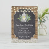 Rustic Lantern Baby's Breath Floral Barn Wedding Kaart (Staand voorkant)