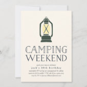 Rustic Lantern Camping Week-End Invitation (Devant)