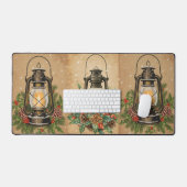 Rustic lantern Christmas holly pine festive winter (Clavier et souris)