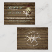 Rustic Lantern en Starfish Online Response Kaart (Voorkant / Achterkant)