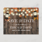 Rustic Lantern Fall Wedding Save the Date Aankondigingskaart (Voorkant)