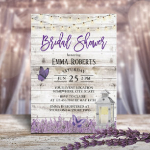 Rustic Lantern Lavender Flowers Barn Vrijgezellenf Kaart
