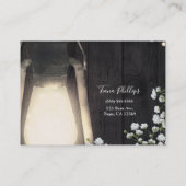 Rustic Lantern Light & Baby's Breath Floral Visitekaartje (Achterkant)