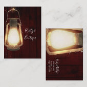 Rustic Lantern Light Cherry Wood Farmhouse Barn Visitekaartje (Voorkant / Achterkant)