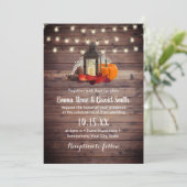 Rustic Lantern & String Lights Autumn Wedding Kaart (Staand voorkant)