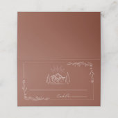 Rustic Lantern Terracotta Wedding Place Card (Buitenkant ongevouwen)