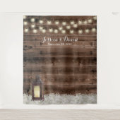 Rustic Lantern White Floral Barn Wedding Backdrupp Wandkleed (Voorkant)