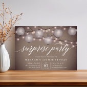 Rustic Lanterns Surprise Party Uitnodiging