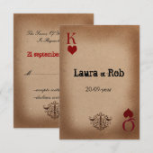 Rustic Las Vegas Wedding Cards RSVP Kaartje (Voorkant / Achterkant)