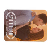 Rustic Laurel | De foto bewaart de Datum Magneet (Horizontaal)