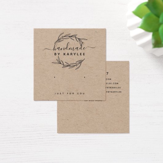 Rustic Laurel Leaf Stud Earring Display Kaart (Bureau)