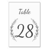 Rustic Laurel Numéro de table | Couleur modifiable (Par défaut)