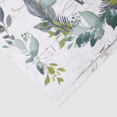 Rustic Laurel Wreath Faux Monogram Initiaal Tissuepapier (Detail)