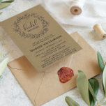 Rustic Laurel Wreath Kraft Invitation Fête des mar<br><div class="desc">Rustic Laurel Kraft Bridal Shower Invitation Carte postale - Rustique, pays nuptiale invitation comprend une couronne de laurier dessinée à la main avec une police de style manuscrite. Parfait pour la mariée d'être qui aime un thème rustique. Montré avec KRAFT arrière - plan. Le modèle comprend une zone pour votre...</div>