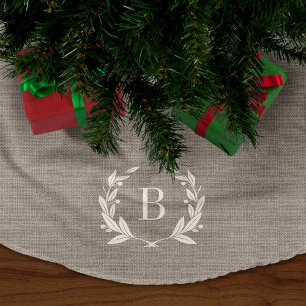 Rustic Laurel Wreath Monogram Boomrok Kerstboom Rok