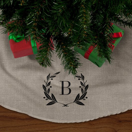 Rustic Laurel Wreath Monogram Boomrok Kerstboom Rok