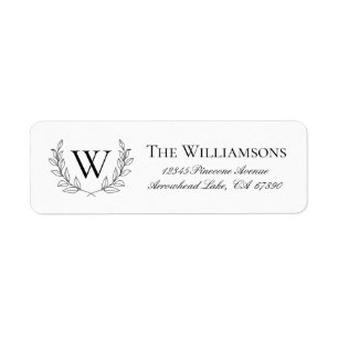 Rustic Laurel Wreath Return Address Label