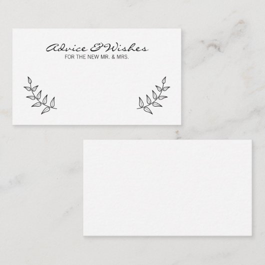 Rustic Laurels Conseil Mariage et souhaits (Devant / Derrière)