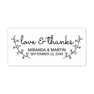 Rustic Laurels Wedding Favor Rubberstempel