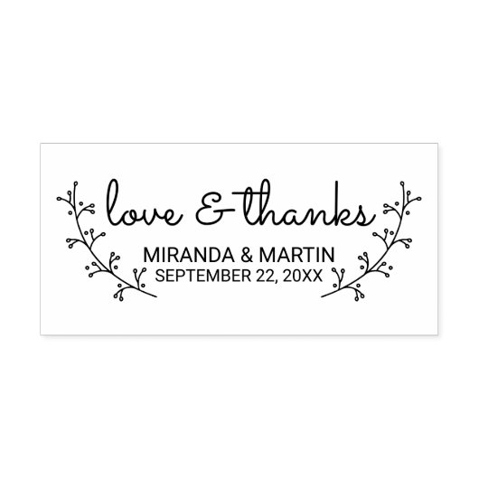 Rustic Laurels Wedding Favor Rubberstempel (Afrduk)
