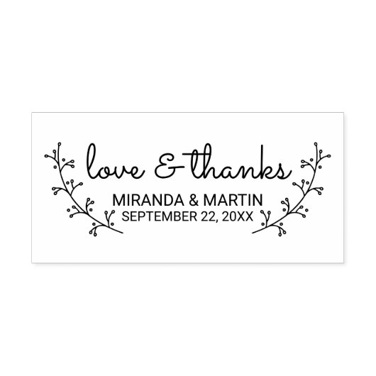 Rustic Laurels Wedding Favor Zelfinktende Stempel (Design)