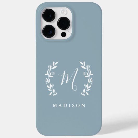 Rustic laurier script monogram naam Case-Mate iPho iPhone Case (Achterkant)