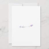 Rustic Lavendel Paarse Bedankkaart (Achterkant)
