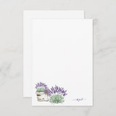 Rustic Lavender - Aangepaste naam leeg Bedankkaart (Voorkant / Achterkant)